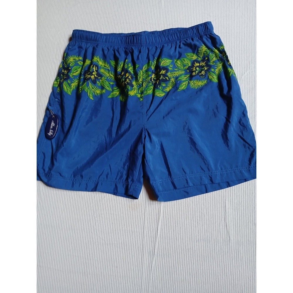 Allen Solly Mens XXL Blue Floral Tropical Swim Trunks Mesh Lined Board Shorts